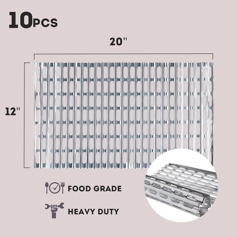 Elegeet Disposable Aluminum Grill Liners & Grill Toppers | Heavy-Duty, Tear & Heat Resistant BBQ Sheets | Perfect for Public Park Grills, Outdoor BBQ, Camping & Tailgating | 12 x 20 Size, 10-Pack - Image 3